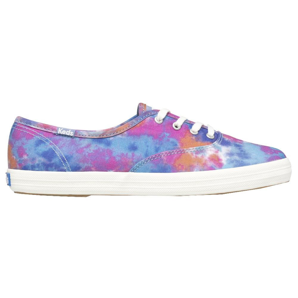 Keds Women's Champion Canvas Lace Up Sneaker, Blue/Pink, 5