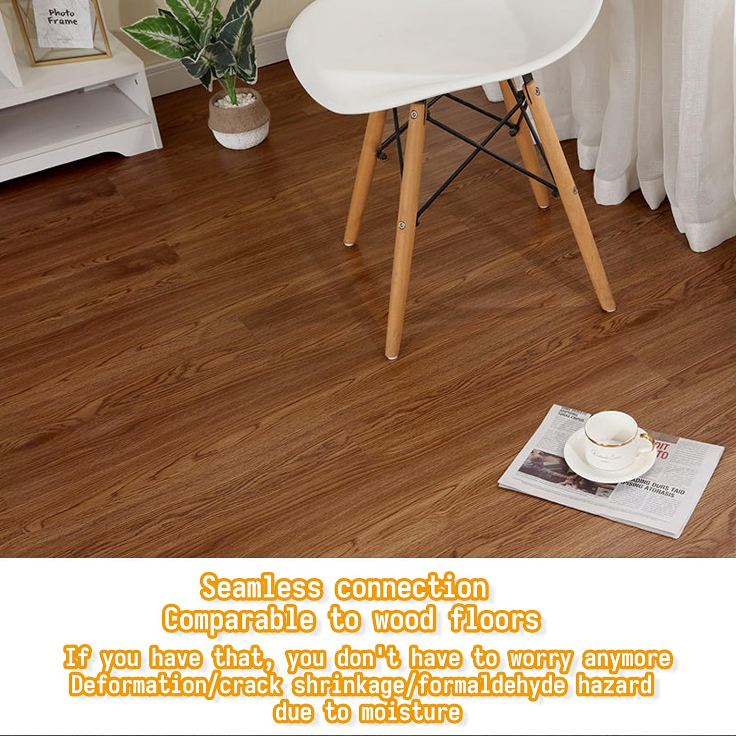 Peel and Stick Floor Tile,36×6in,Peel and Stick Flooring Easy to Install,Self Adhesive Waterproof, Scratch Proof for Rental Houses, bedrooms, Kitchens (36, 523, 36 x 6 inches)