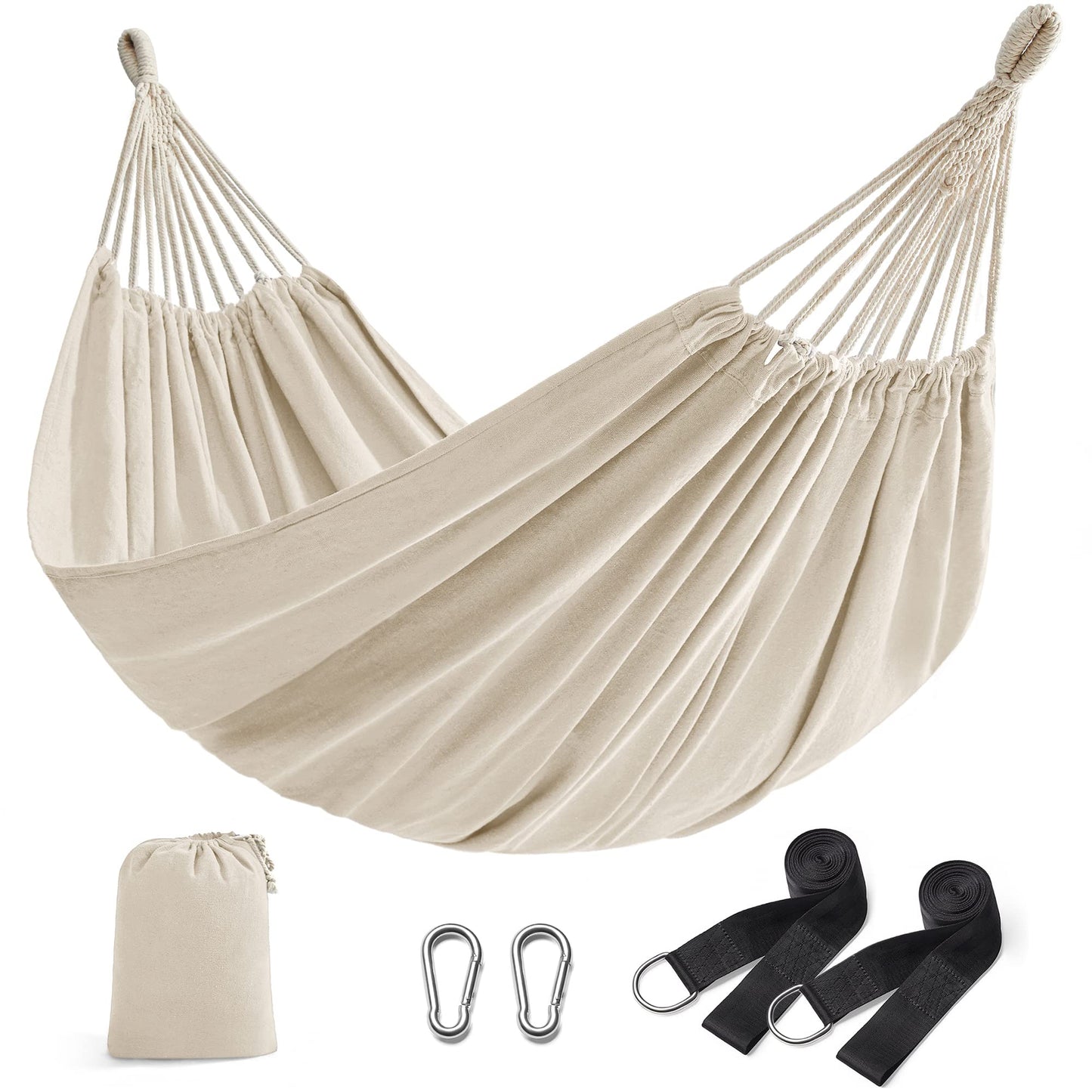 SONGMICS Double Hammock, 98.4 x 59.1 Inches, 660 lb Load Capacity, with Compression Bag, Mounting Straps, Carabiners, for Terrace, Balcony, Garden, Outdoor, Camping, Turquoise UGDC15BU