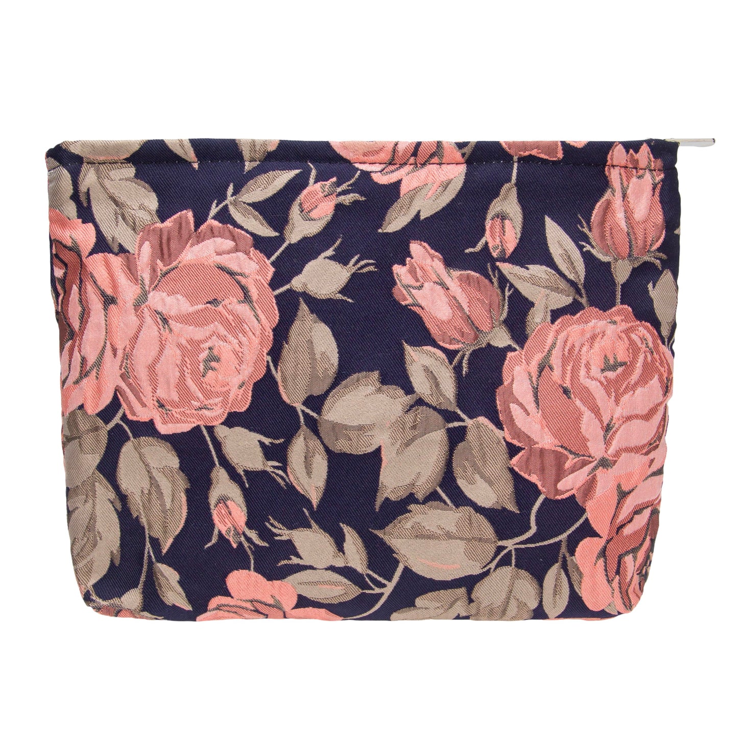 PAZIMIIK Makeup Bag Large Cotton Zipper Pouch for Purse Travel Canvas Make Up Organizer for Women Cosmetic,Stripe Pink