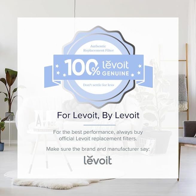 LEVOIT Vista 200 Air Purifier Replacement Filter, Genuine Air Filters, High-Efficiency Activated Carbon for Removal of Smoke, Odor, Allergens, Pollen, Vista 200-RF, 1 Pack, Black