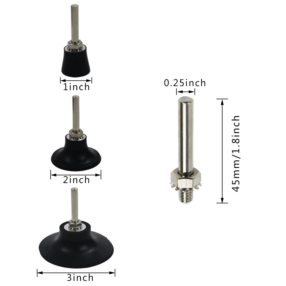 Coceca 5 Pack Disc Pad Holder, Universal Quick Change 2 Inch 3 Inch and 1 Inch Disc Holder with 1/4" Shank for Die Grinder Accessories Polishing Round Rotating Tools