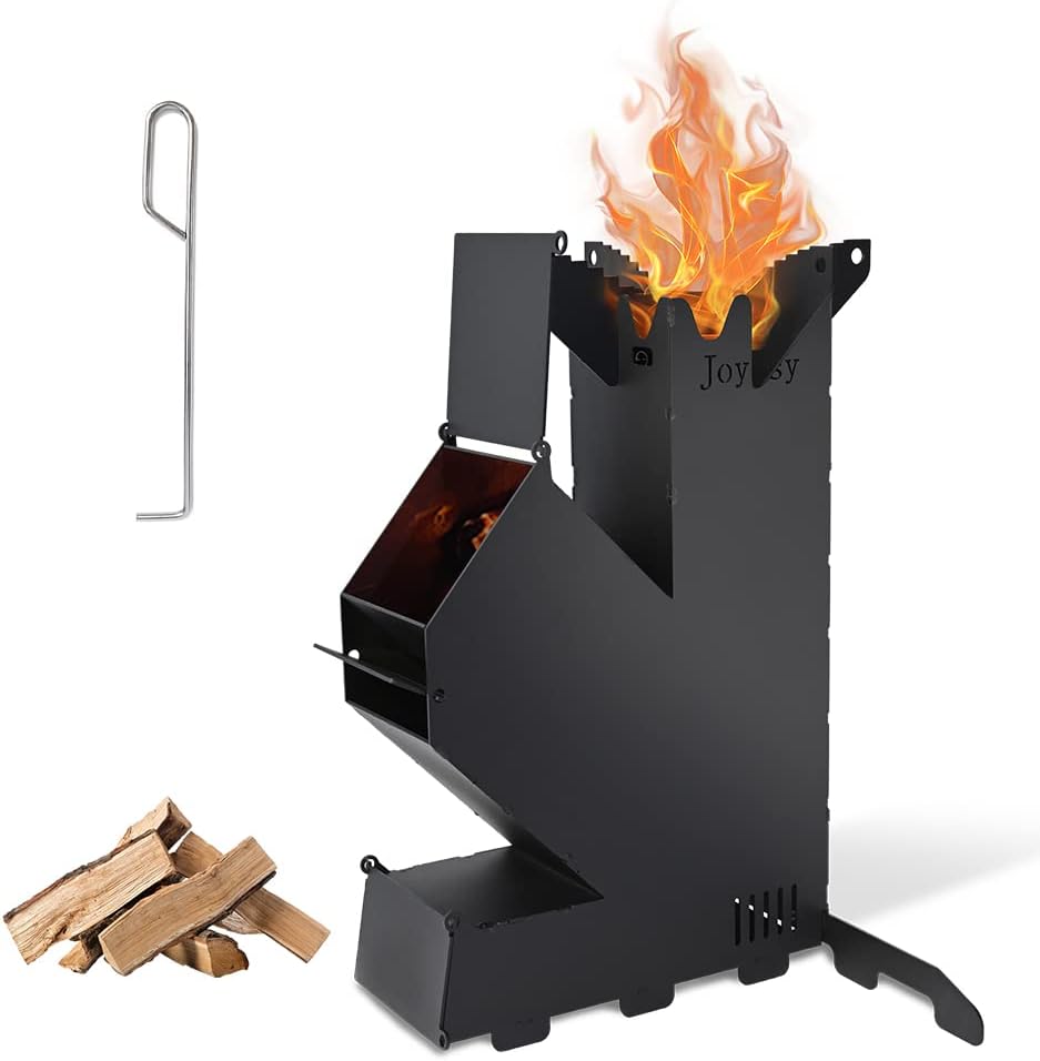 Rocket Stove Rocket Stove for Cooking Portable Wood Burning Stove Wood Fire Camping Stove for Cooking backyard cooking Camping grill outdoor events BBQ Comes with storage bag