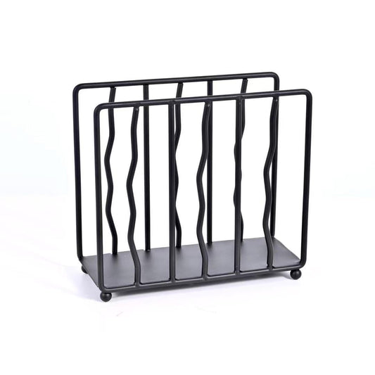 Mluyeri Modern Standing Napkin Holder for table, Black Metal, Tabletop Paper Napkin Dispenser for Coffee Filter Holder Kitchen, Dining Room, Outdoor.