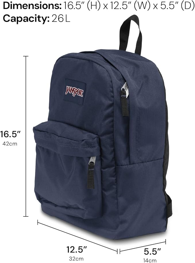 JanSport SuperBreak One Backpacks - Durable, Lightweight Bag with 1 Main Compartment, Front Utility Pocket with Built-in Organizer - Premium Backpack - Deep Juniper