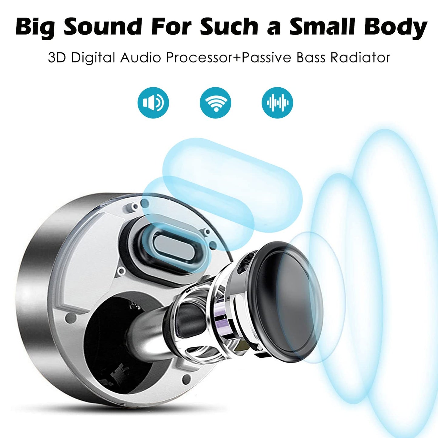 LED Smart Touch Play Bluetooth Speaker/Portable Wireless Speakers with HD Sound / 12-Hour Playtime/Bluetooth 5.0 / TF Card Support Play/Aux in Port Speaker (Gray)