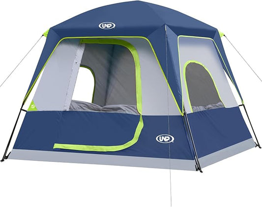 UNP 2/4/6/8 Person Tent, Portable Cabin Tent, Camping Tent 4-Person Easy Set Up, Waterproof with Top Rainfly for Outdoor Camping/Hiking