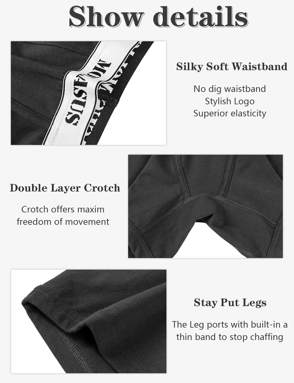 Molasus 4.5" Inseam Womens Trunks Underwear Soft Cotton Boxer Briefs Ladies Anti Chafing Boy Shorts Panties Pack of 4