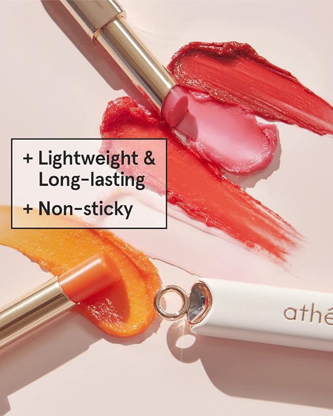 ATHÉ Authentic Lip Balm 12 ALLURING (Tinted), Lightweight Wear & Plumping Lips without Stickiness, Moisturizing & Nourishing Plant-Based Vegan Chapstick for Dry, Petrolatum Free, Cruelty-Free