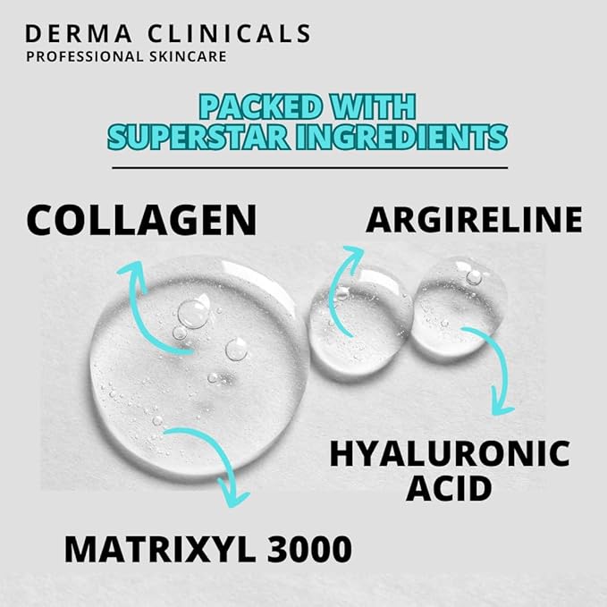 Collagen Peptide Serum with Matrixyl 3000 + Argireline, Hyaluronic Acid Serum, Anti-Aging Collagen Face Serum, Firming and Plumping, Anti-Wrinkle Serum for face - 4oz