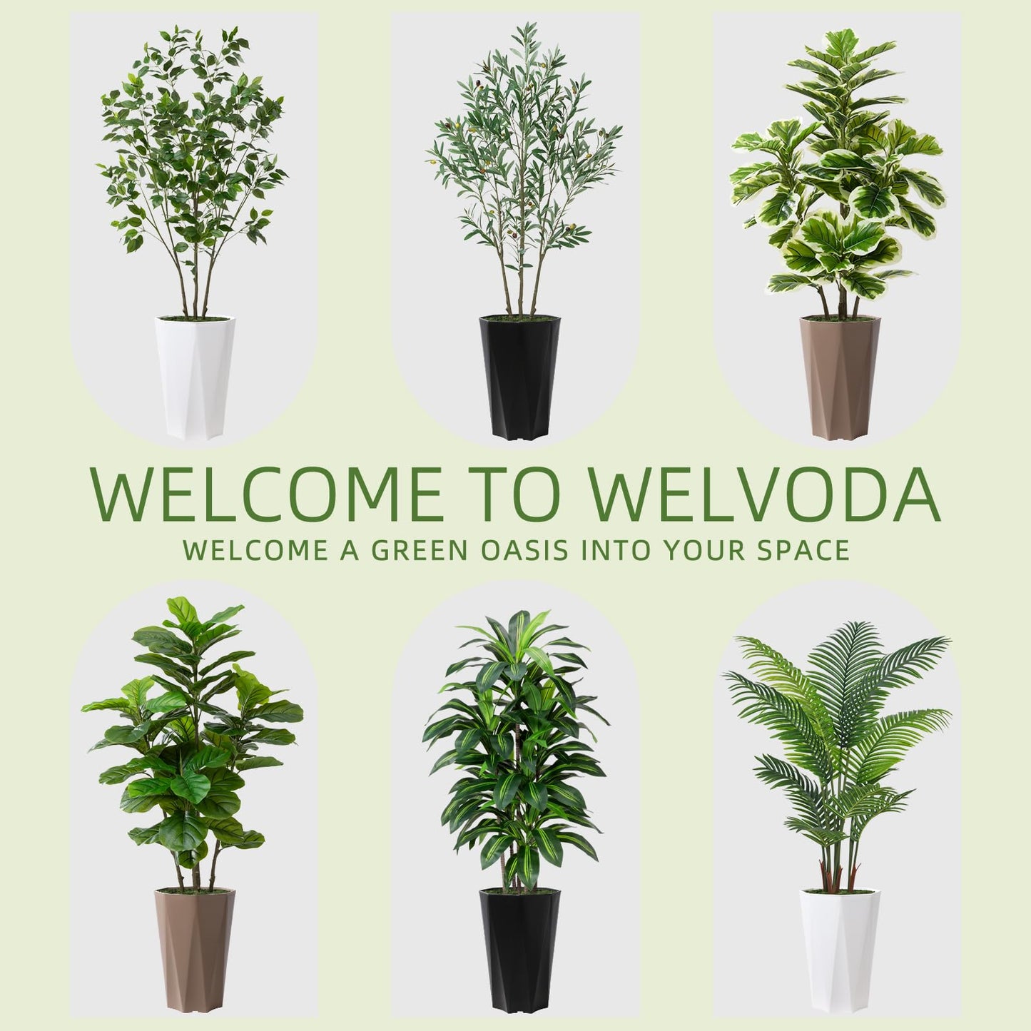 Artificial Palm Plant Indoor 5FT Fake Tree with White Diamond Planter Faux Tropical Areca Tall Fake Floor Plant in Pot Artificial Trees for Home Office Living Room Decor Indoor