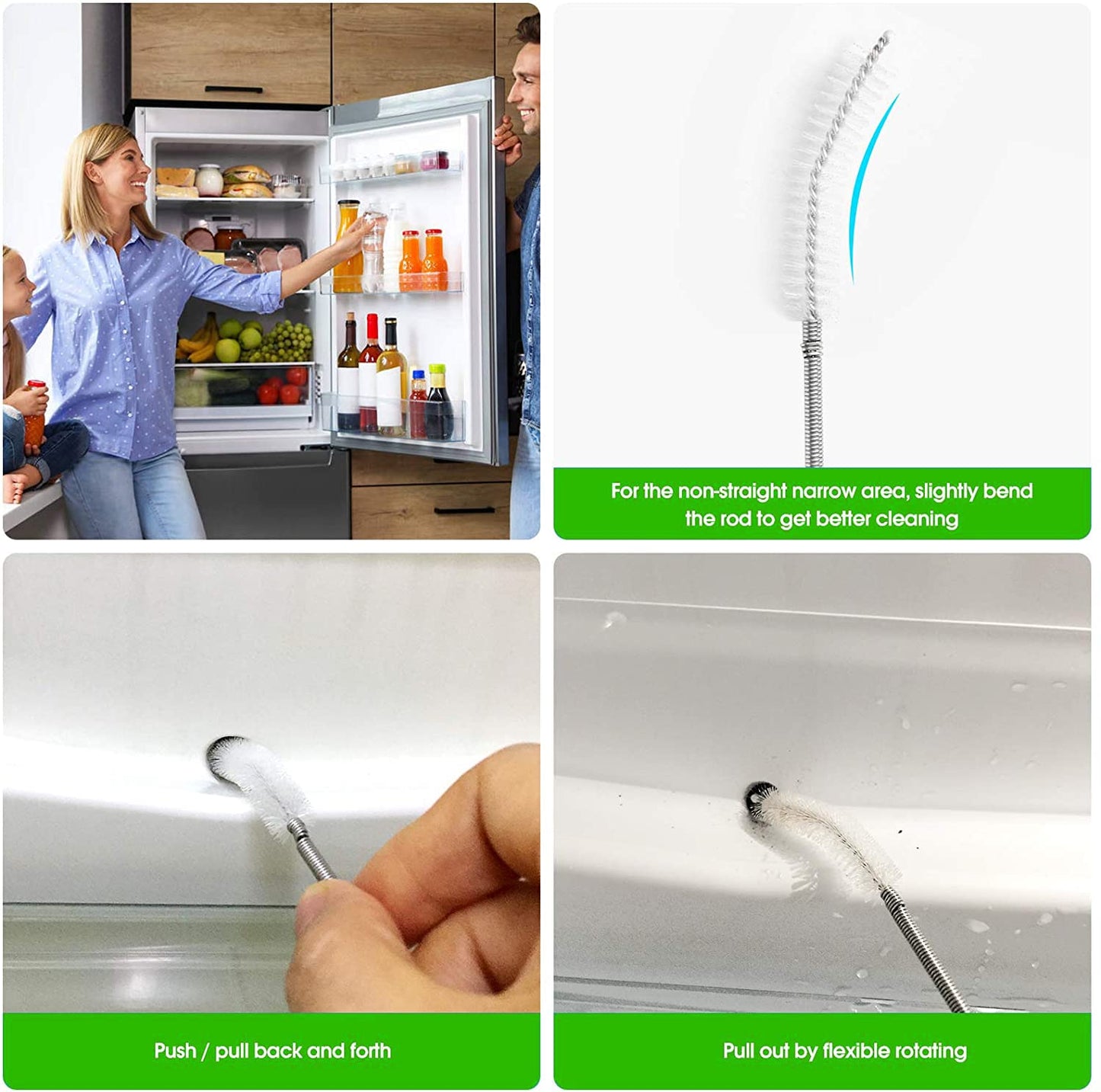 Long Wire Brush sunroof Drain Cleaning Tool for car and Fridge 60-inch X 2/5 inch