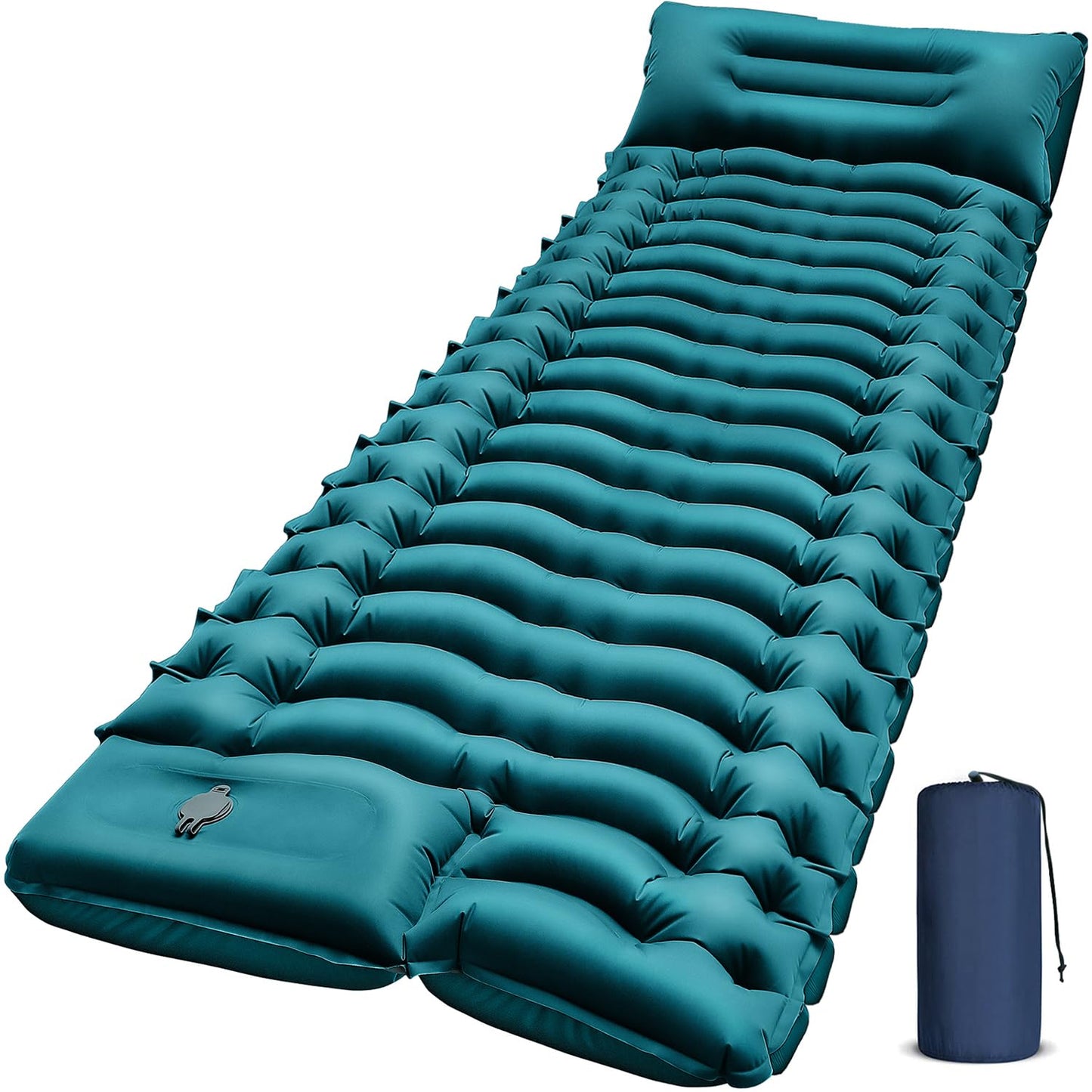 Yuzonc Camping Sleeping Pad, Ultralight Camping Mat with Pillow Built-in Foot Pump Inflatable Sleeping Pads Compact for Camping Backpacking Hiking Traveling Tent