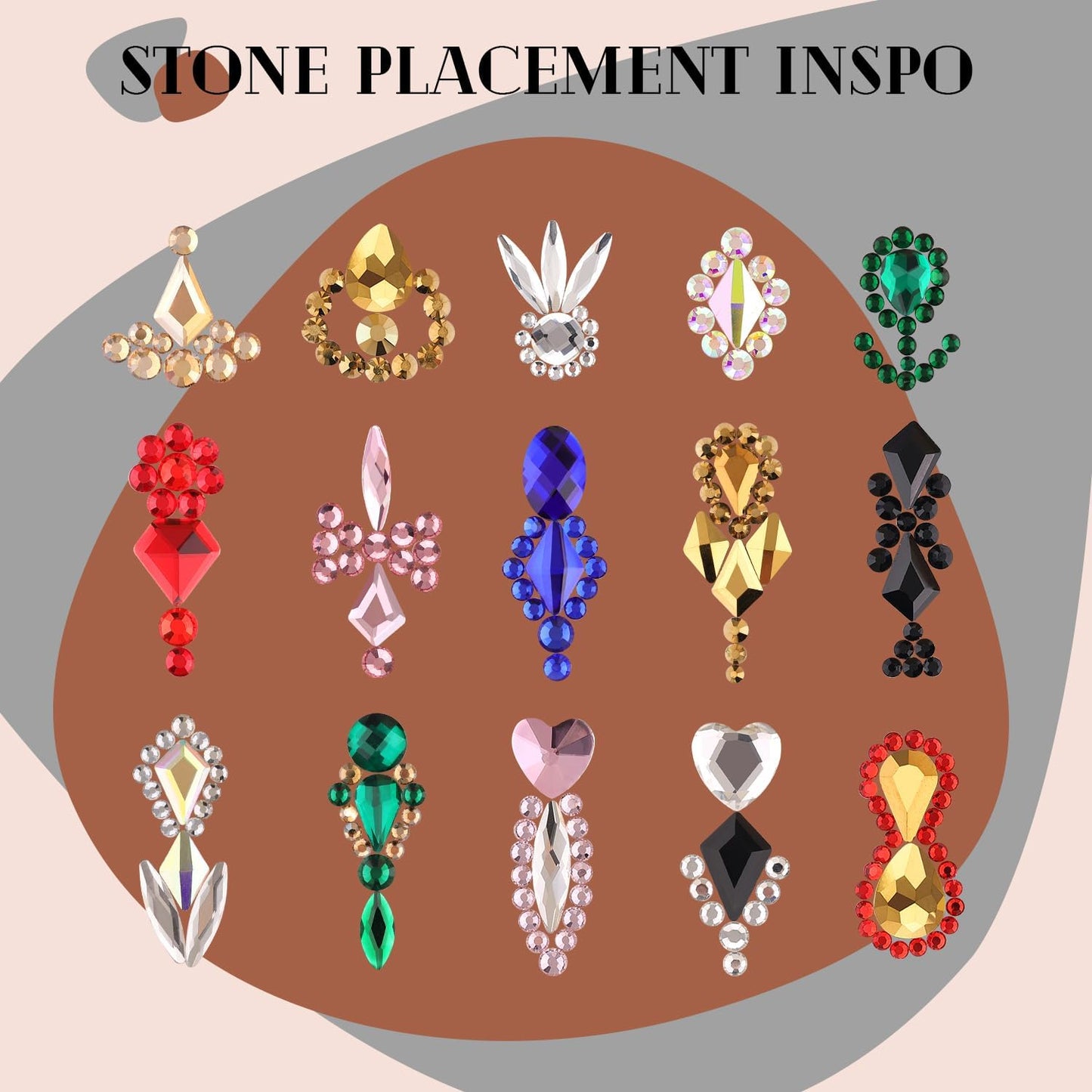 2060Pcs AB Glass Nail Rhinestones 60Pcs Multi Shapes Flatback Nail Gems + 2000Pcs 1.5-4mm Round Crystal with Rhinestones Glue Gel, Manicure Nail Charms Diamond Gemstones for Nail Art