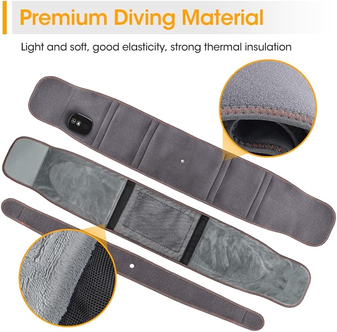 Heating Pad Back Brace with Heat and Massage,Heated Back Massage with Rechargeable Battery, Back Heat Support Belt for Men Women, Heating pad with Massager for Back