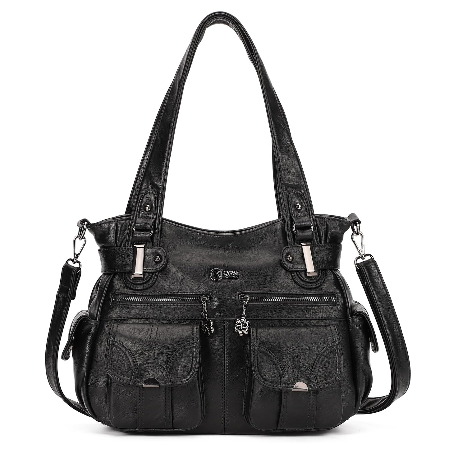 Purses and Handbags for Women Large Hobo Shoulder Bags Soft PU Leather Multi-Pocket Tote Bag
