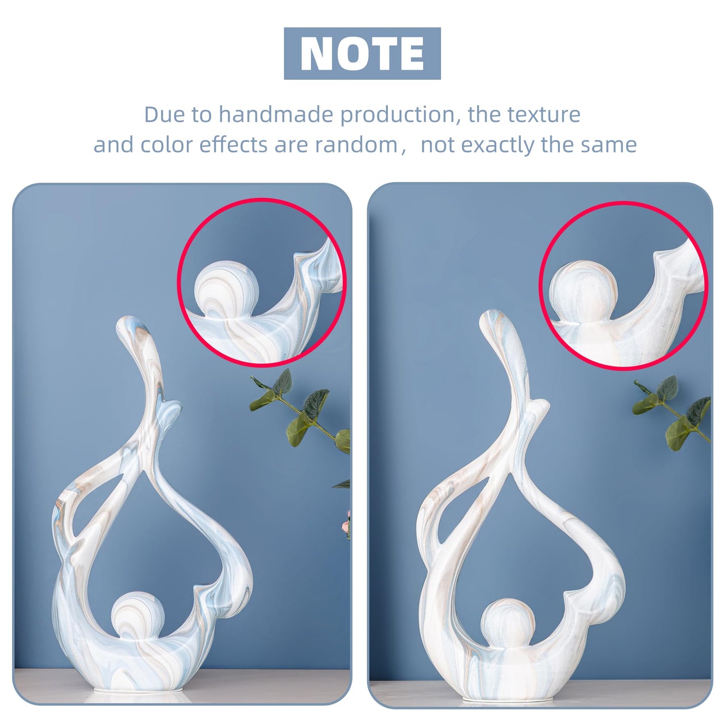 Abstract Sculptures Home Decor Blue Table Decor for Living Room Ceramic Statue Decor Coffee Table Sculpture Desktop Decoration