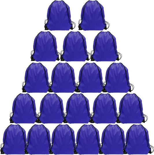 GoodtoU Drawstring Bags Bulk, 20 Pcs Draw String Bags Cinch Bag Drawstring Gym Bag Sackpack Drawstring Backpack for Women Men, Blue