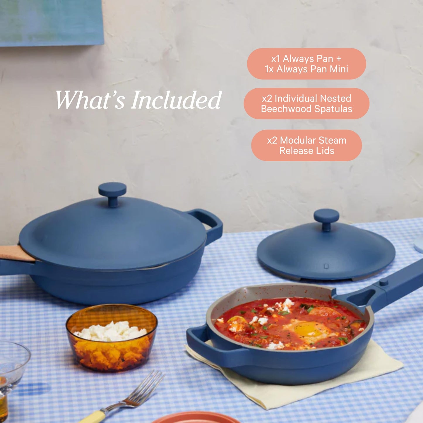 Our Place Always Pan Duo - Pan & Mini 2.0 Bundle | Multi-Functional Cookware Set Replaces 20 Pieces | Spice