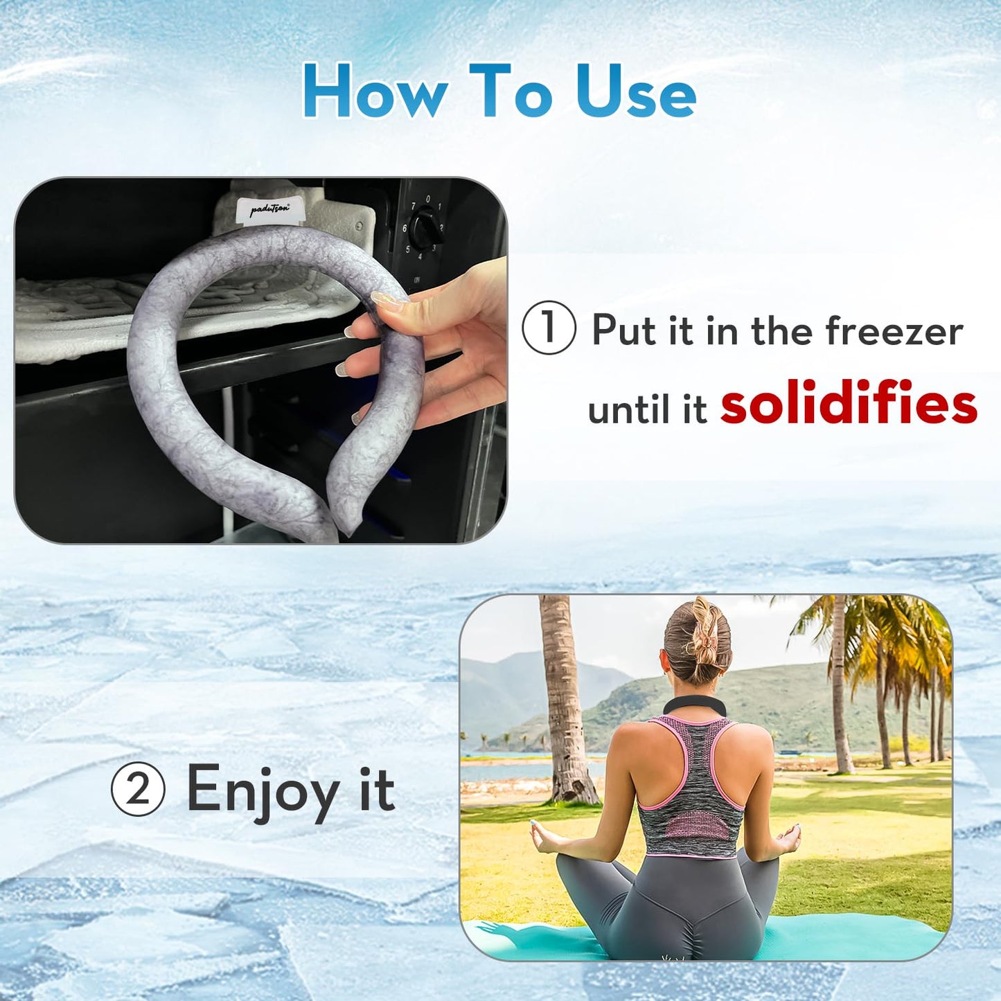 Neck CoolingTube, Reusable Ice Coolers Wearable Body CoolingProducts, Neck Coolers for HotWeather