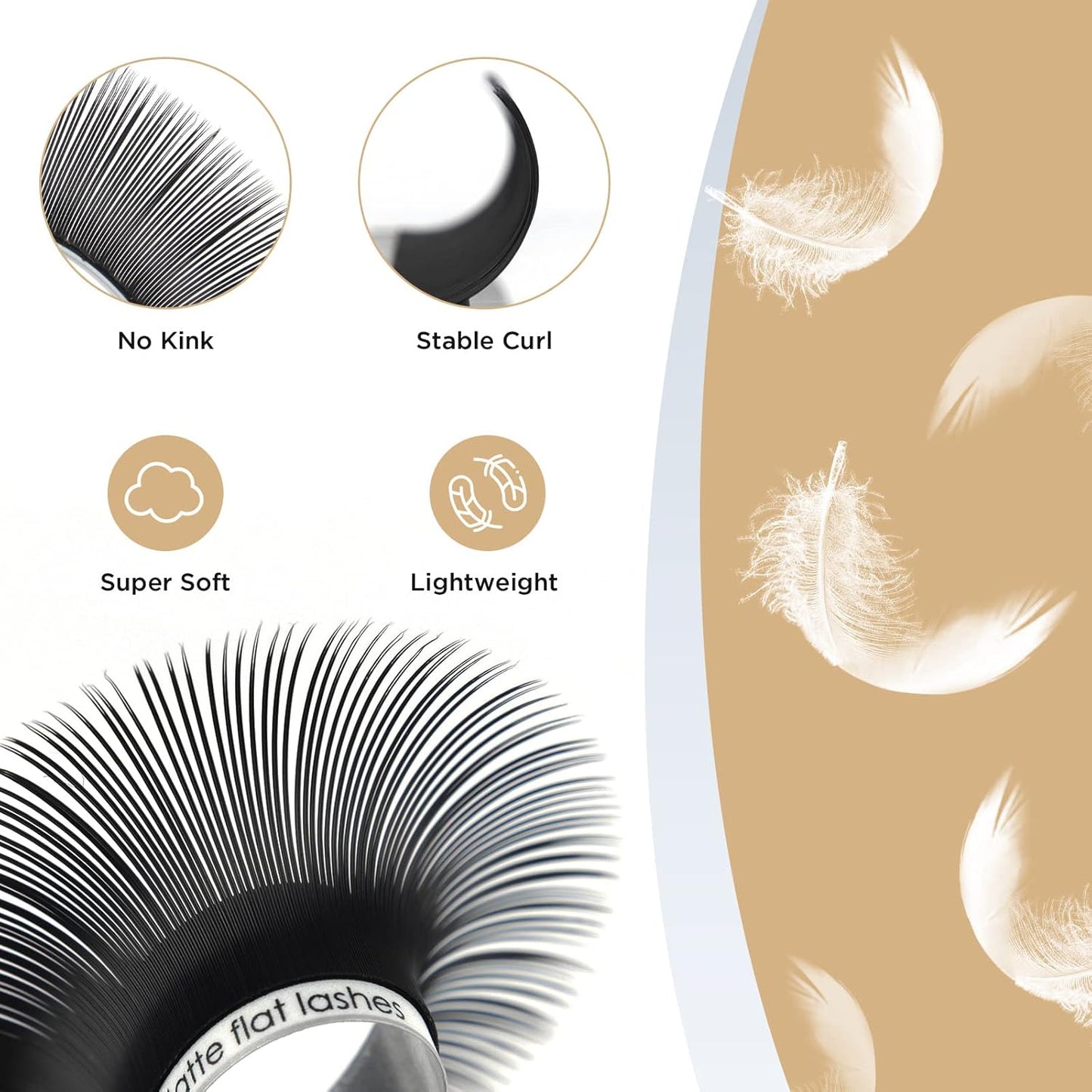 LASHVIEW Eyelash Extensions,Ellipse Flat Eyelash Extensions 0.15mm D Curl 10mm, Black,Individual Lashes,Super Matte Extremely Soft Professional Salon Use