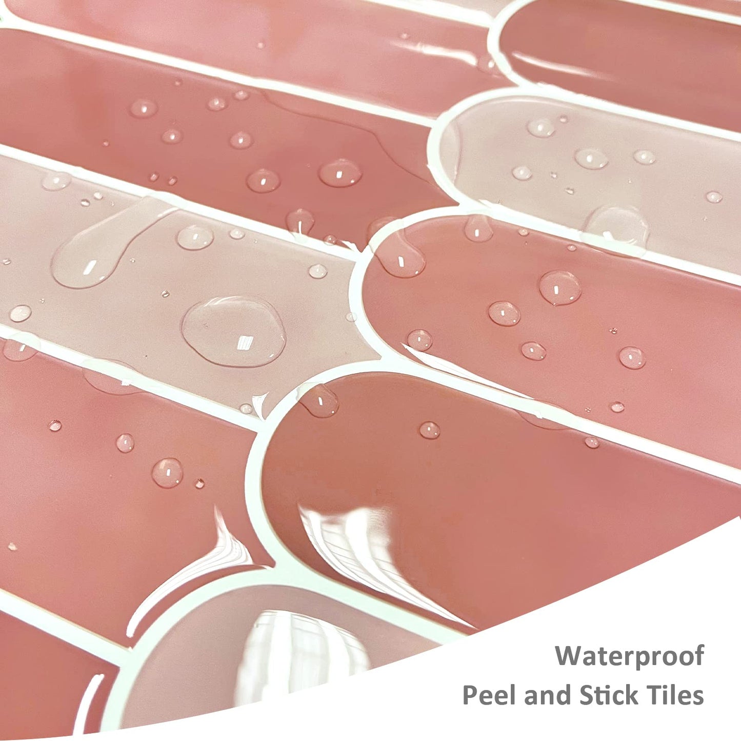 Pink Peel and Stick Backsplash Tile, Self Adhesive Feather Peacock Temporary Kitchen Backsplash Tiles 3D Stick on Wall Tiles Sticker (10 Sheets)