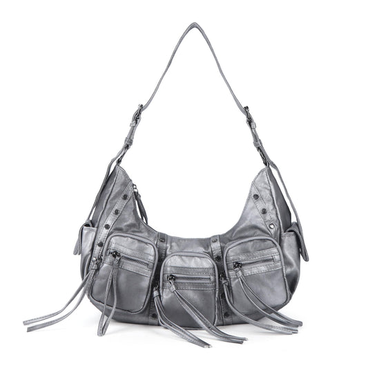 Angel Kiss Hobo Bags Purse for Women Y2K Shoulder Bag Multi Pockets Designer Satchel Studded Handbags with Strap