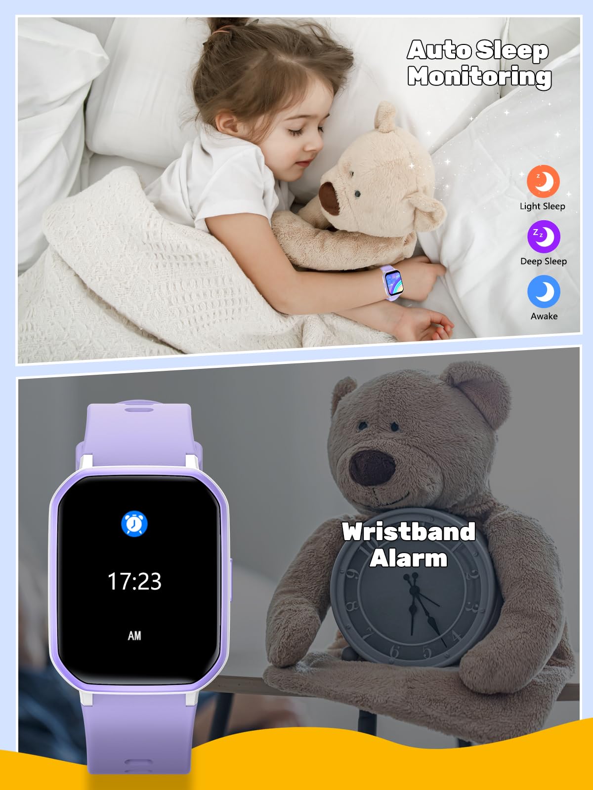 teslahero Kids Smart Watch for Boys Girls,Children Fitness Tracker with Heart Rate Sleep Monitor,Waterproof Activity Tracker Pedometer Step Counter for Android iPhone (Blue)