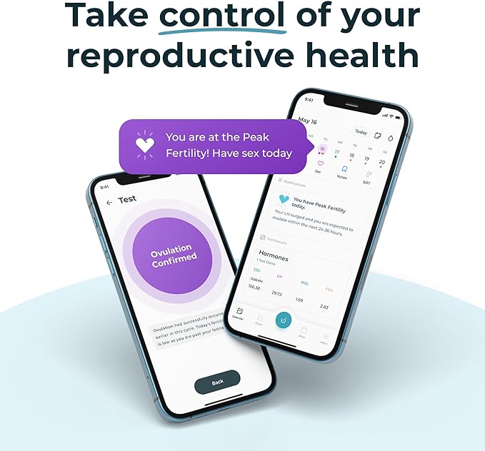 Inito Fertility Monitor & Hormone Tracker for Women | Estrogen, LH, PdG (Urine Metabolite of progesterone), FSH | Track and Confirm Ovulation | Includes 15 Test Strips (iPhone 13 Mini)
