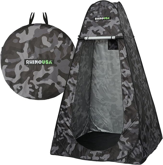 Rhino USA Portable Pop Up Privacy Changing Tent - Ultimate Outdoor Camping Shower, Camp Toilet, Rain Shelter for Beach and Camping - Lightweight and Sturdy, Instant Setup While On-The-Go