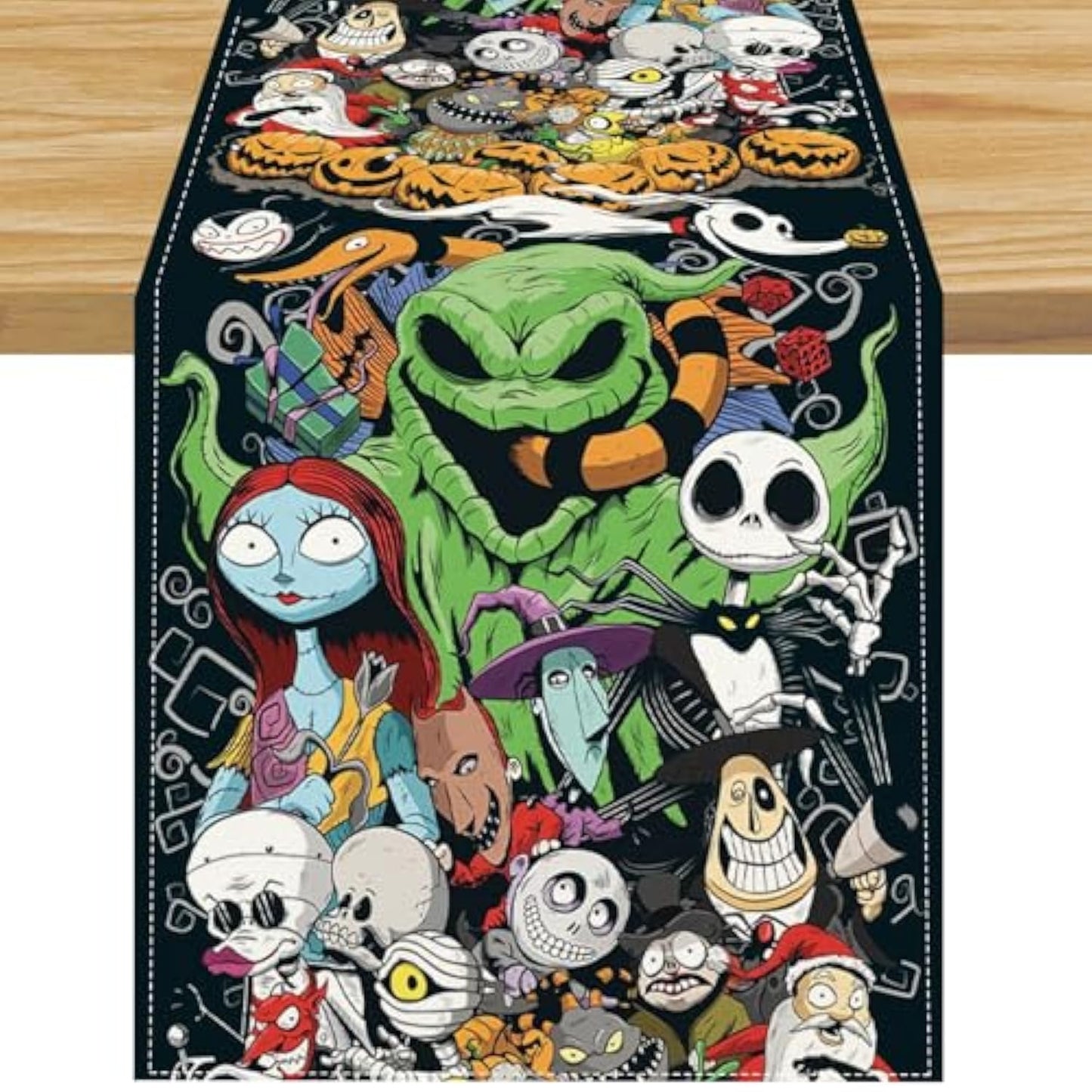 Linen Christmas Halloween Table Runner Christmas Decorations and Supplies for Home Kitchen Dining Room Table