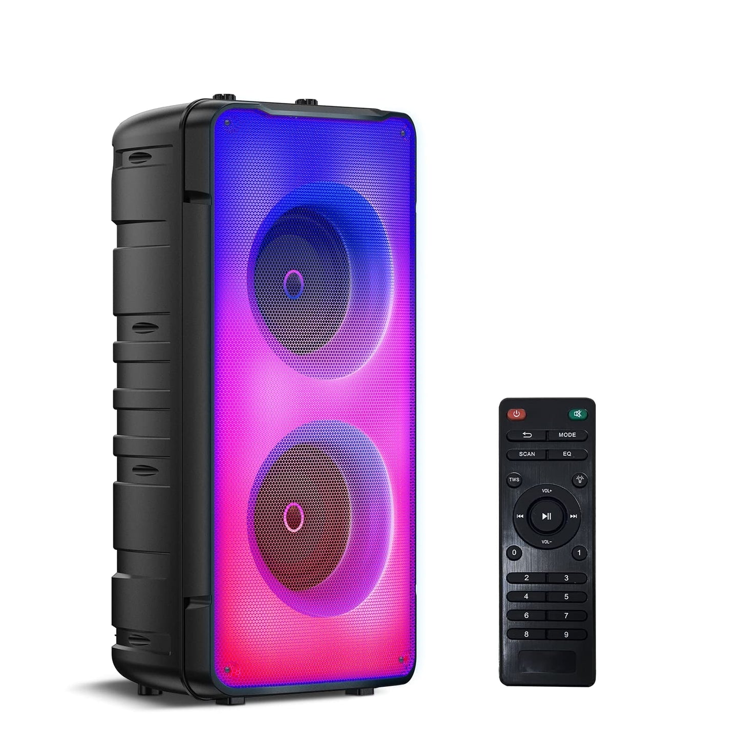 Bluetooth Speakers, 60W(80W Peak) Portable Loud Wireless Stereo Speaker with Rich Bass, Bluetooth 5.0, FM Radio, Colorful Light, TWS Pairing, EQ, 10000mAh Battery, Outdoor Speaker for Home Party Gift