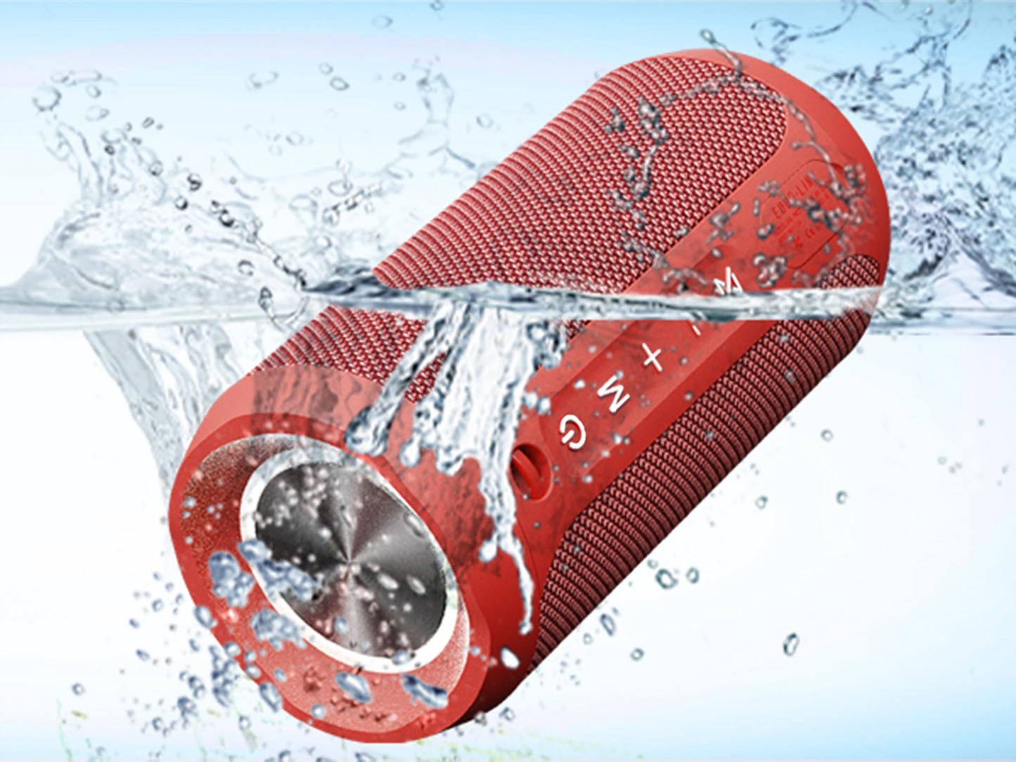 EDUPLINK Bluetooth Speaker, Portable Wireless Speakers, Waterproof IPX7 Speaker, TWS Pairing Stereo, Long Playtime for Home, Travel, Red
