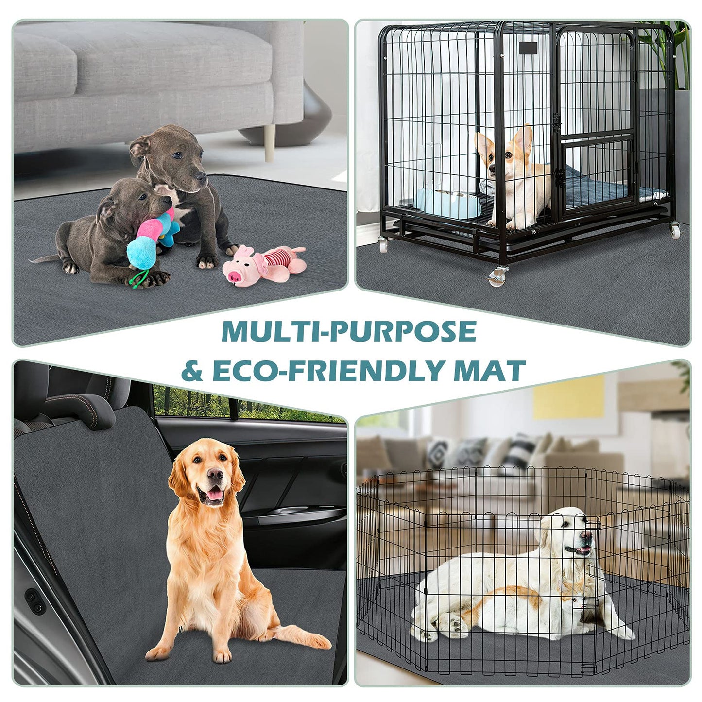 INVENHO Washable Pee Pads for Dogs 72"x72" Reusable Dog Pads Extra Large Upgrade Non-Slip Dog Pee Pads Heavy Absorbency Puppy Pee Pads Quick Dry Whelping Pads/Waterproof Puppy Training Pad