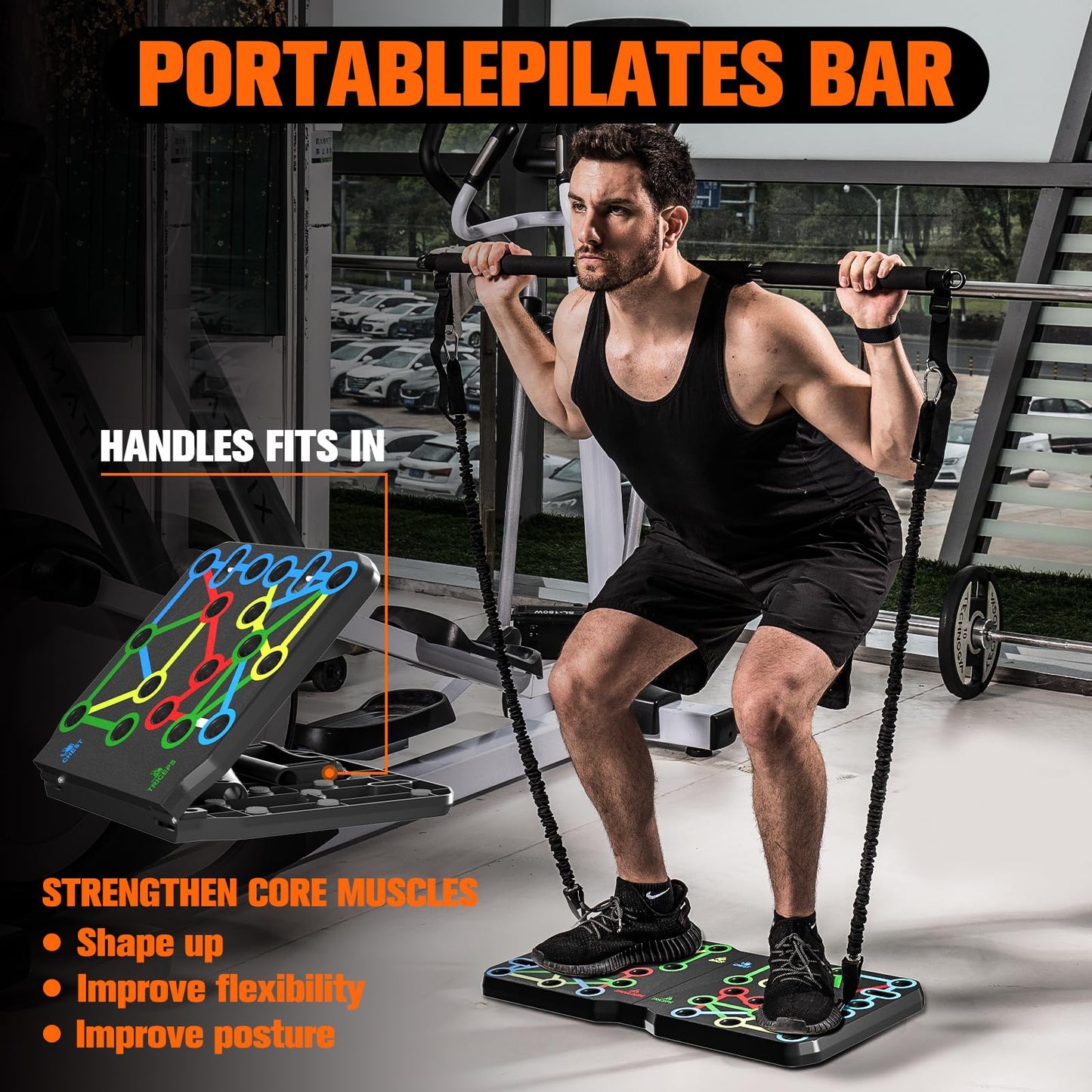 AERLANG Push Up Board, Portable 30-in-2 Workout Set for Push Up, Chest Fitness Equipment with Pilates Equipment & Ab Roller for Men & Women, Fat Burning Push Up Bar for Home Gym