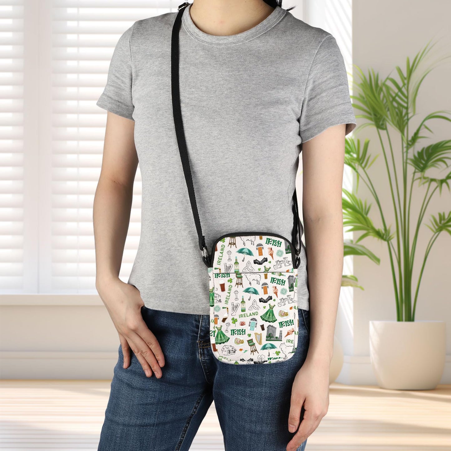 JNIAP Irish Crossbody Bag Ireland Travel Gift Ireland Themed Gifts Ireland Crossbody Purse Irish Travel Purse (Ireland cb)