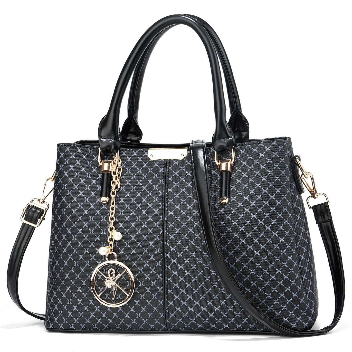 Purse and Handbags for Women, 3 Zip Compartments Tote Bag Designer Shoulder Purse Top Handle Satchel Bags