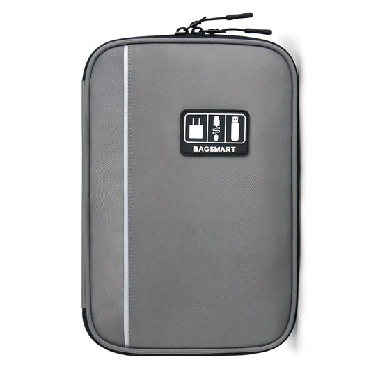 BAGSMART Electronics Travel Organizer Case, Tech Accessories Cord Storage Bag for Phone, Power Bank, SD Card, Cables, Black