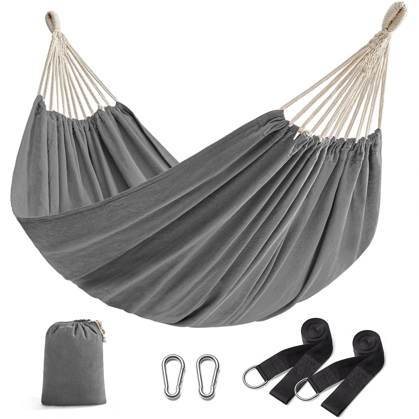 SONGMICS Double Hammock, 98.4 x 59.1 Inches, 660 lb Load Capacity, with Compression Bag, Mounting Straps, Carabiners, for Terrace, Balcony, Garden, Outdoor, Camping, Turquoise UGDC15BU