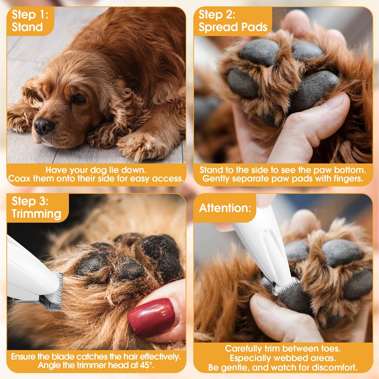 Palksky Dog Paw Trimmer, Upgraded 18mm-Blade Electric Dog Clippers for Groomming with Led Display, Waterproof Pet Micro Precision Trimmer, Rechargeable Hair Shaver for Paws, Ears, Face, Rump and Eyes