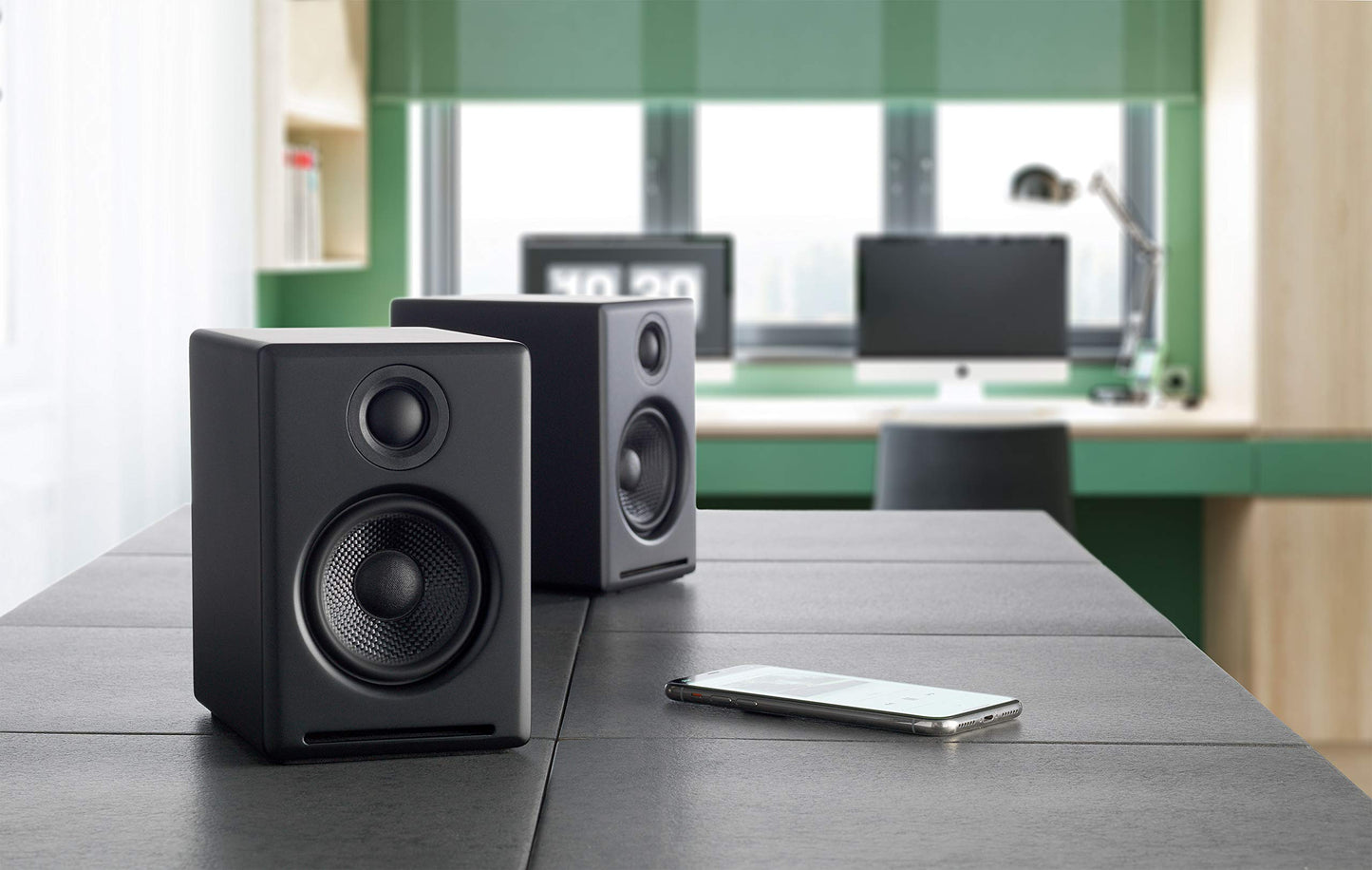 Audioengine A2+ Desktop 24 Bit Wireless Bluetooth Desktop Speakers - 60W Computer Speakers for Music and Gaming