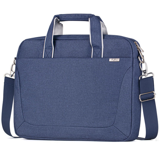BAFFINA 15.6 16 Inch Laptop Shoulder Bag for Men Women,Waterproof Computer Carrying Case Messenger Bag with Strap,Laptop Briefcase for 14-15-16 Inch MacBook/Chromebook/Notebook Hp Dell Acer Asus,Blue