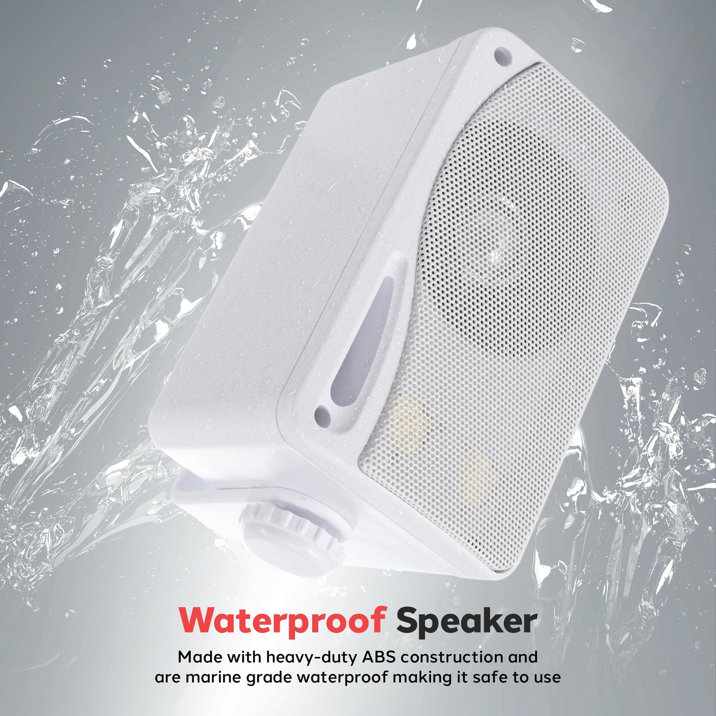 Pyle 3-Way Weatherproof Outdoor Speaker Set - 3.5 Inch 200W Pair of Marine Grade Mount Speakers - in a Heavy Duty ABS Enclosure Grill - Home, Boat, Poolside, Patio, Indoor Outdoor Use -PLMR24 (White)