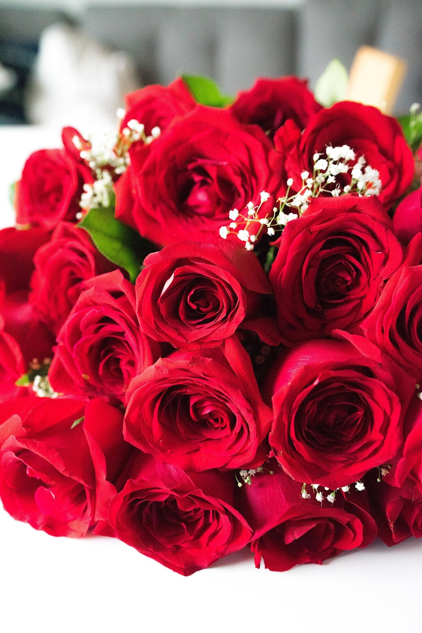 From You Flowers - Two Dozen Long Stemmed Red Roses with Glass Vase (Fresh Flower Bouquets) Birthday, Anniversary, Get Well, Congratulations, Thank You, All Occasions