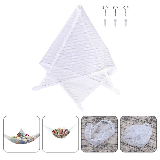 MOKKHNB 1 Set Wall Storage Hammock White Gauze for Easy Access to Children's Toys