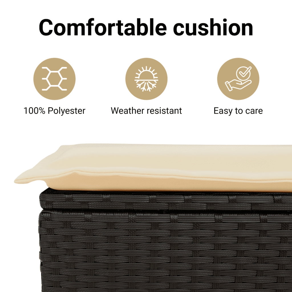 vidaXL Garden Sofa Set Black PE rattan Large Modular Garden Sofa Set
